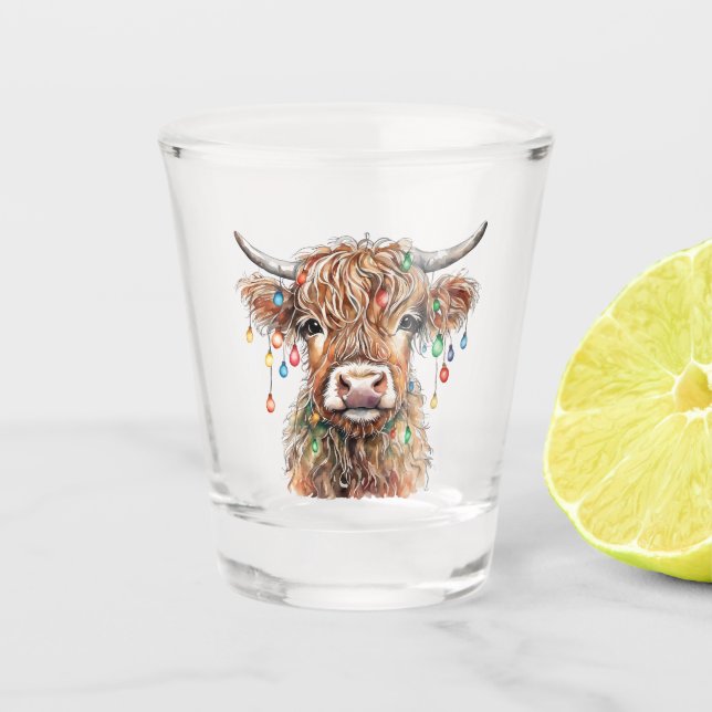 Highland Cow Shot Glass Schnapsglas (Vorderseite)