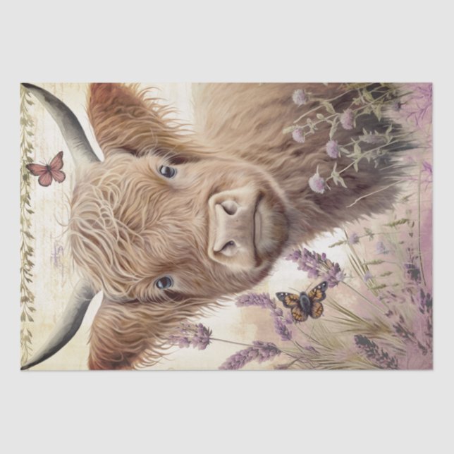 Highland Cow Summer Seidenpapier (Vorderseite)