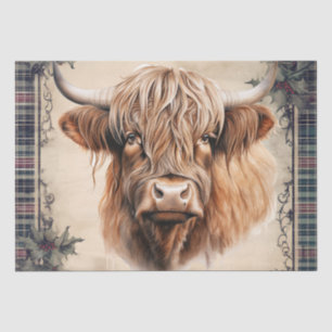 Highland-Cow-Tartan-Clan-Aquarell Seidenpapier