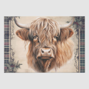 Highland Cow Tartan Clan Watercolor Seidenpapier