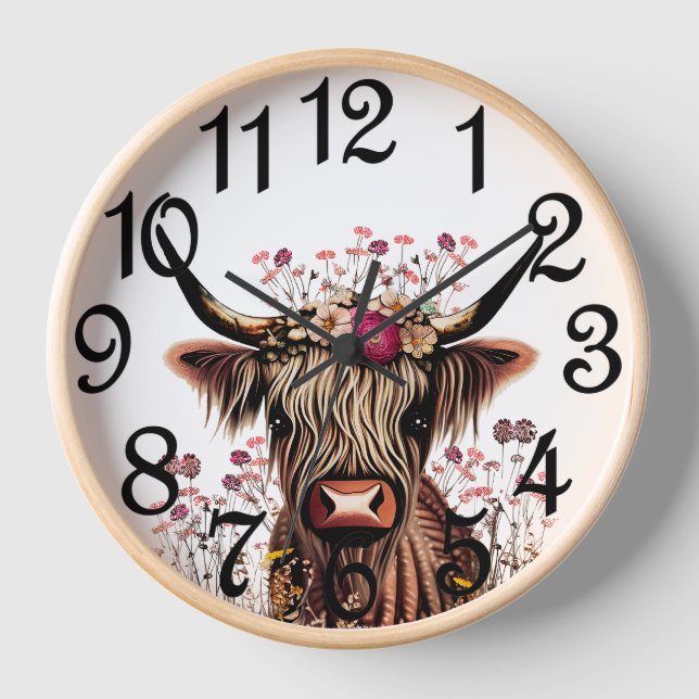 Highland Cow Uhr (Vorderseite)