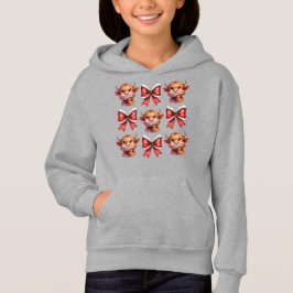 Highland Cow und Christmas Coquette Bow Hoodie