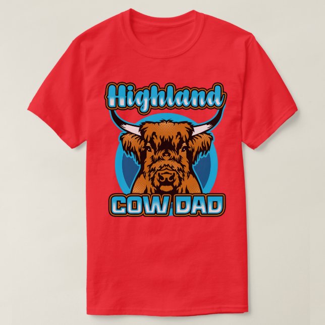 Highland Cow Vater T-Shirt (Design vorne)
