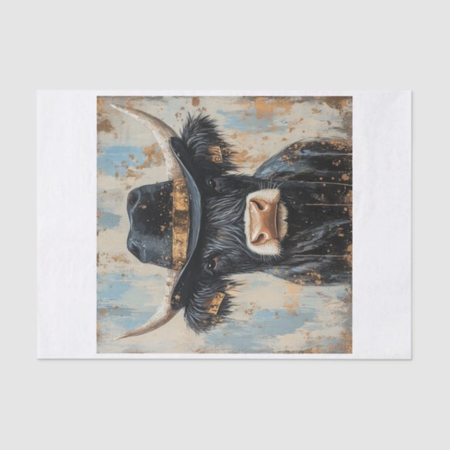 Highland Cow Vibes1 Seidenpapier (Vorderseite)