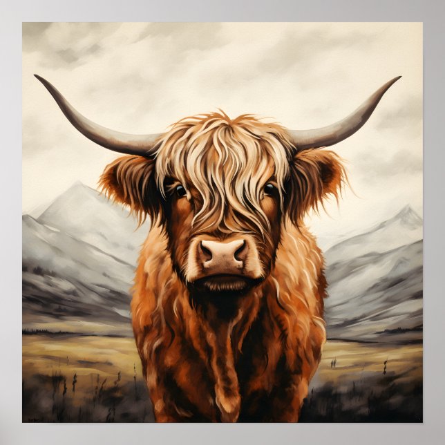 Highland Cow Wall Art Poster (Vorne)