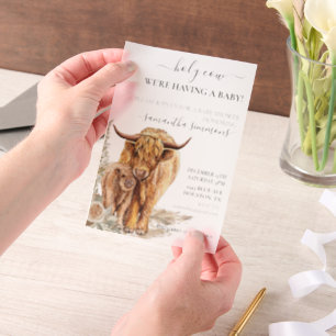 Highland Cow Watercolor Baby Dusche Boho