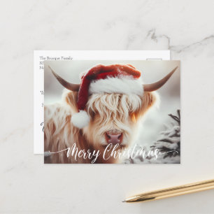 Highland Cow Weihnachtskarte Postkarte