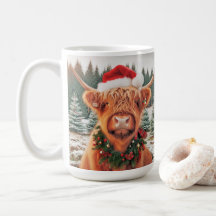 Highland Cow Weihnachtszeit-Tasse