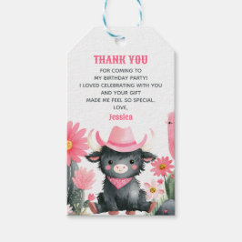 Highland Cow Western Kindergeburtstag Vielen Dank Geschenkanhänger