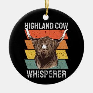 Highland Cow Whisperer Keramik Ornament