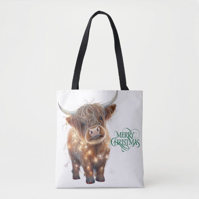 highland cow xmas Tote (Vorderseite)