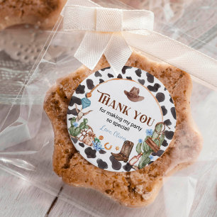 Highland Cowboy Labels Geburtstagskleber Runder Aufkleber