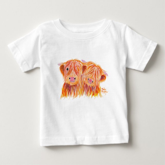 Highland Cows 'Buddies' von Shirley MacArthur Baby T-shirt (Vorderseite)