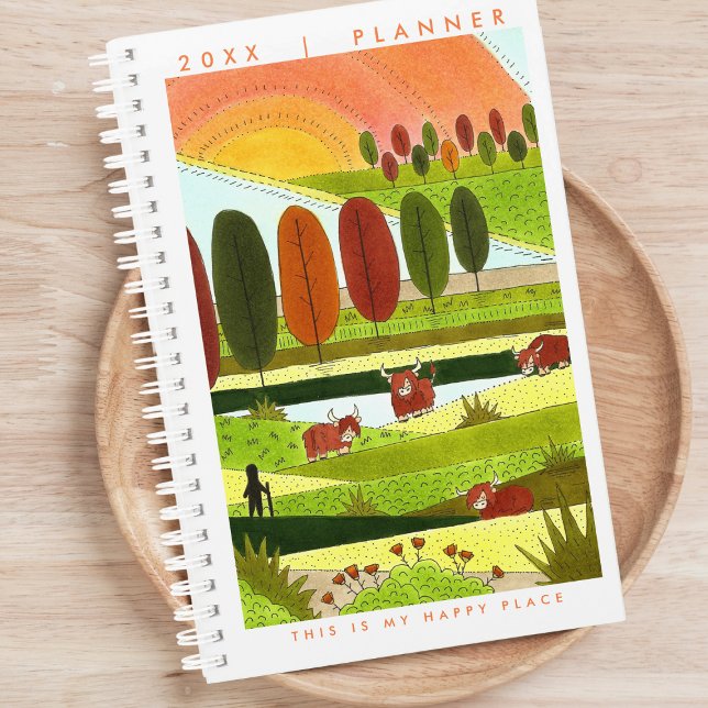 Highland Cows Happy Place Planner Planer (Von Creator hochgeladen)