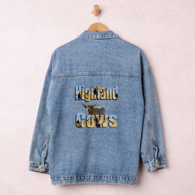 Highland Cows, Ladys Denim Jacket Jeansjacke (Hangar)