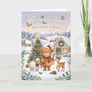 Highland-Cuh-Christbaumkarte Karte