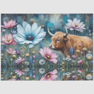 Highland-Cuh Florale Farbige Cosmos Wandteppich Seidenpapier