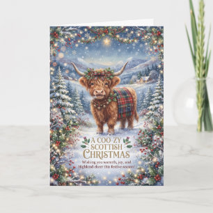 Highland-Cuh-Weihnachtssegenkarte Karte