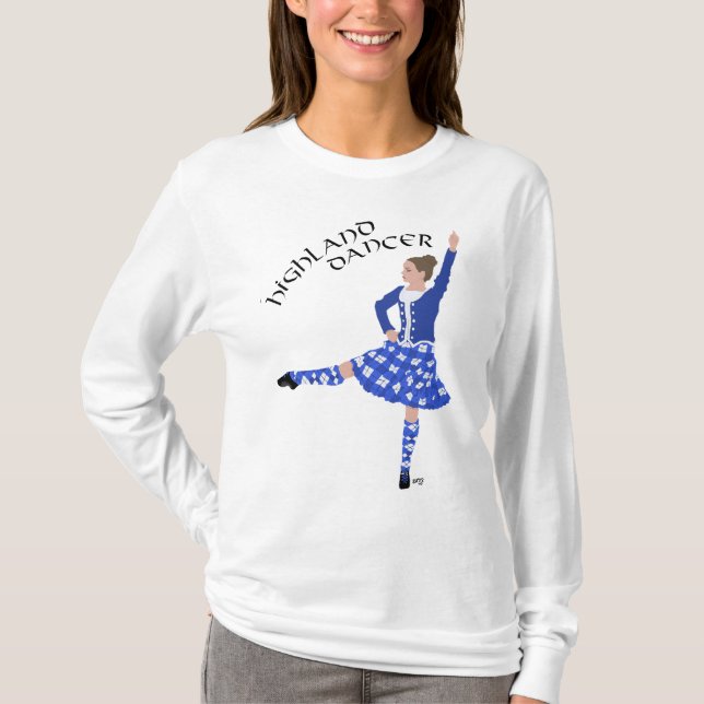 Highland Dancer in Blue T-Shirt (Vorderseite)