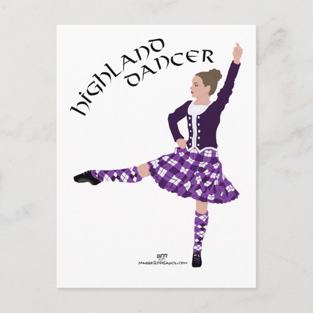 Highland Dancer Lila Postkarte (Vorderseite)