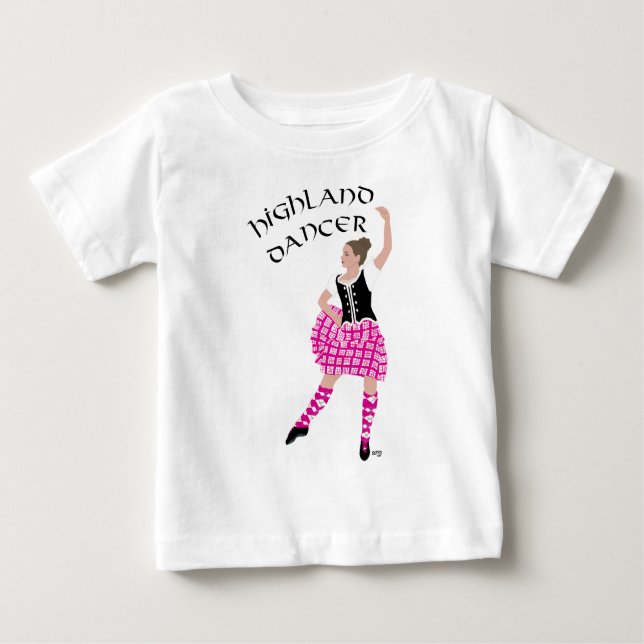 Highland Dancer Pink Baby T-shirt (Vorderseite)