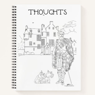 Highland Gent mit Scottie Hunden Spiralblock Notizbuch