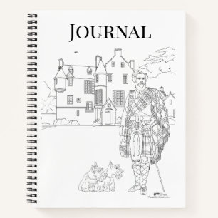 Highland Gent with Scottie Dogs Spiral Notebook Notizbuch