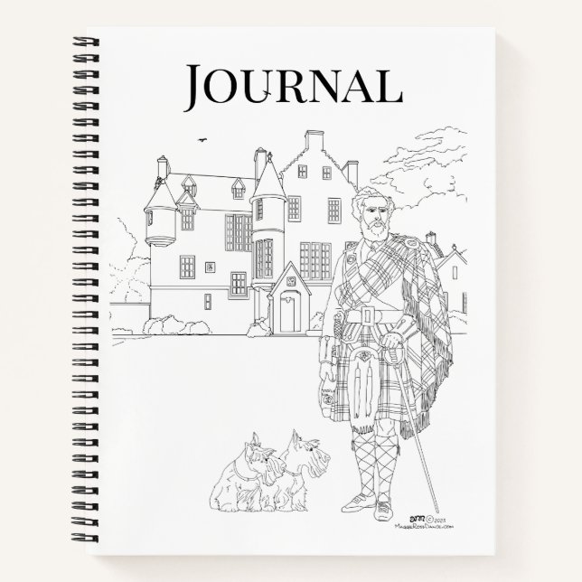 Highland Gent with Scottie Dogs Spiral Notebook Notizbuch (Vorderseite)