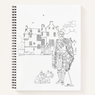 Highland Gent with Scottie Dogs Spiral Notebook Notizbuch