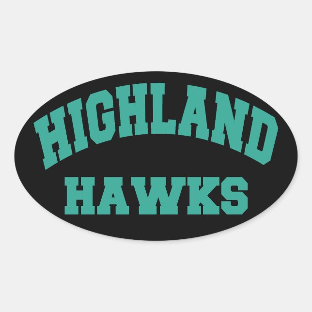 Highland Hawks Ovaler Aufkleber (Vorderseite)