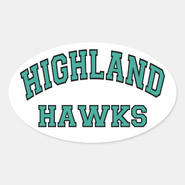 Highland Hawks Ovaler Aufkleber (Vorderseite)