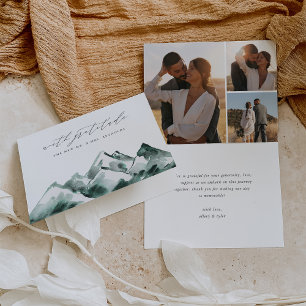 Highland   Hochzeit der Wasserfarben Dankeskarte