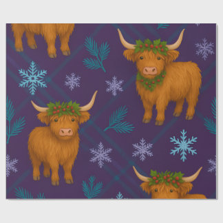 Highland Holly SnowFall Collection Geschenkpapier