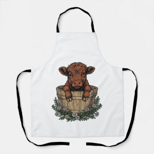 Highland-Kalb-Shirt Vintage Daisy Bucket Art Schürze