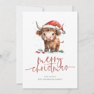Highland-Kuh 2027 Kalender Frohe Weihnachten