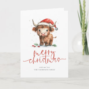 Highland-Kuh 2027 Kalender Frohe Weihnachten gefal