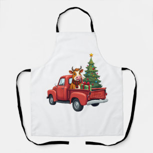 Highland-Kuh auf LKW-Bauernhof-Landwirt-Weihnachts Schürze