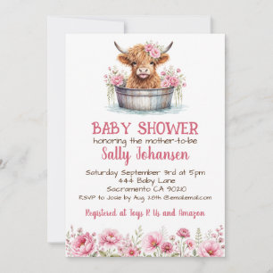 Highland-Kuh-Baby-Party Einladung