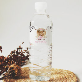 Highland Kuh Birthday Party Water Flasche Label Wasserflaschenetikett