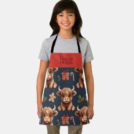 Highland-Kuh Festive Santa Weihnachten Kinder Schürze