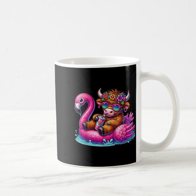Highland-Kuh Flamingo ol Float Sommer Hawaii Stran Kaffeetasse (Rechts)