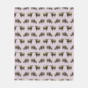 Highland-Kuh-Frenzy-Fleece-Decke (Staubrosa) Fleecedecke