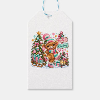 Highland-Kuh Frohe Weihnachten Geschenkanhänger