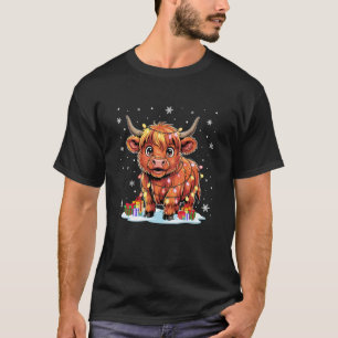 Highland-Kuh Frohe Weihnachten Lustiger Bauernhof T-Shirt
