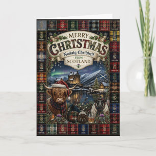 Highland-Kuh-Gälische-Weihnachtskarte Karte