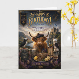 Highland-Kuh-Haggis-Whisky-Geburtstagskarte Karte