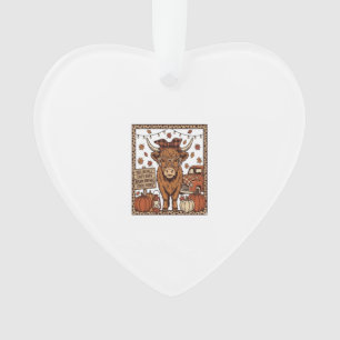 Highland-Kuh Hallo Herbst Vintage Gravur Design Ornament