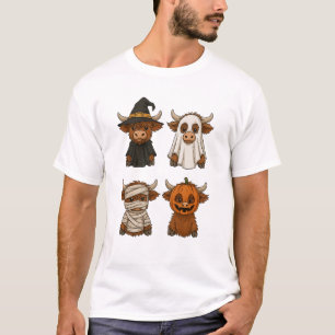 Highland-Kuh Halloween Lustiger Herbst Gruselig T-Shirt
