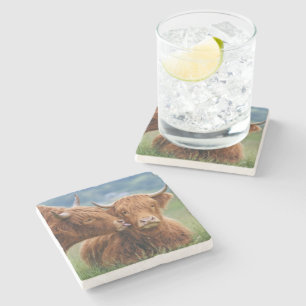 Highland-Kuh-Kuss Steinuntersetzer