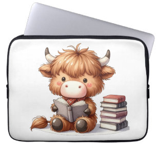Highland-Kuh liest Bücher Laptopschutzhülle